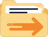 Handoff logo — a manila folder handing its papers forward